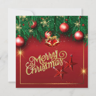 Schöne Red Gold Frohe Weihnachts Wunschkarte Einladung