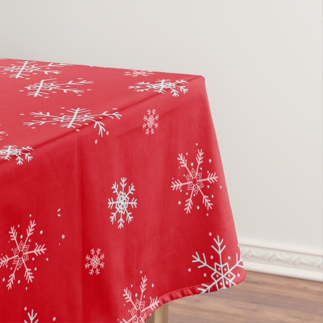 Schöne Red Illustration Schneeflocke Red Backgroun Tischdecke (Beispiel)