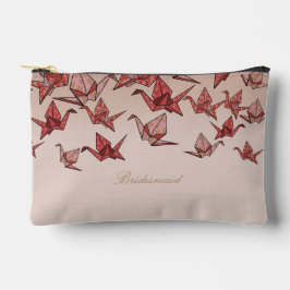 Schöne Red Origami Paper Crane Bridesmaid Zubehörtasche
