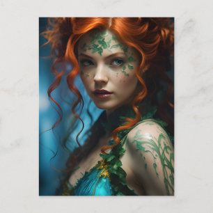 Schöne Redhead-Frau Postkarte