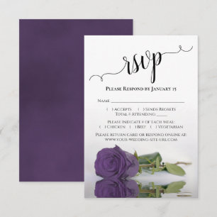 Schöne Reflektion Amethyst Lila Rose Hochzeit RSVP Karte