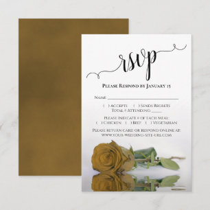 Schöne Reflektion Golden Ochre Rose Hochzeit RSVP Karte