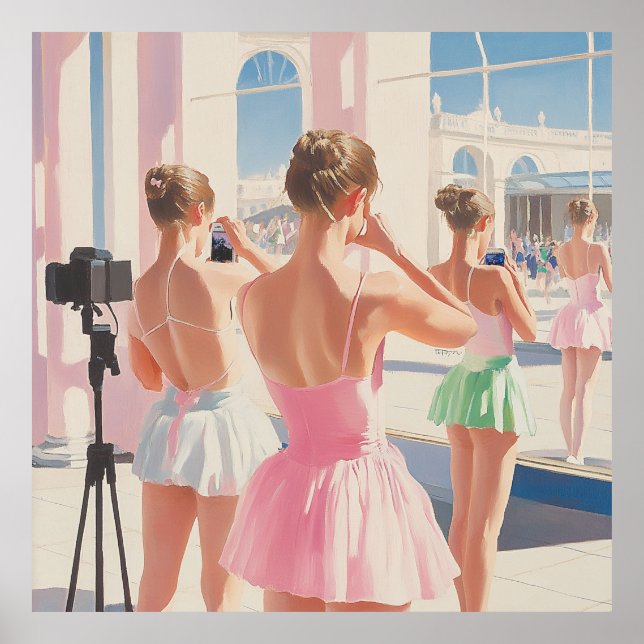 Schöne Reflektionen: Moderne Ballet Kunst Poster (Vorne)