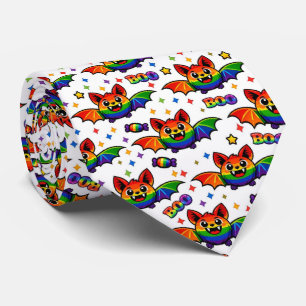 🦇🌈 Schöne Regenbogen-Fledermaus-Süßigkeiten-Kraw Krawatte