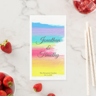 Schöne Regenbogen-Hochzeit in kundenspezifischen F Serviette