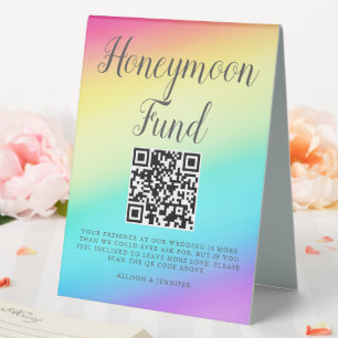 Schöne Regenbogen-Hochzeit Individueller Hochzeits Tischaufsteller