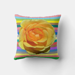 Schöne Regenbogen-Rose Kissen
