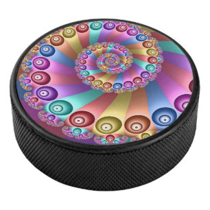 Schöne Regenbogenfarben Abstrakte Fraktal Kunst Eishockey Puck