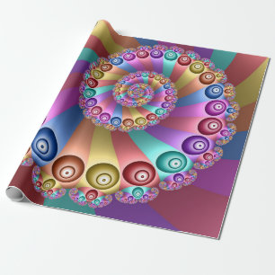 Schöne Regenbogenfarben Abstrakte Fraktal-Kunst Geschenkpapier