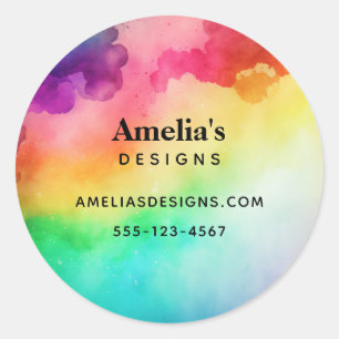 Schöne Regenbogenfarben Abstraktes Design Business Runder Aufkleber