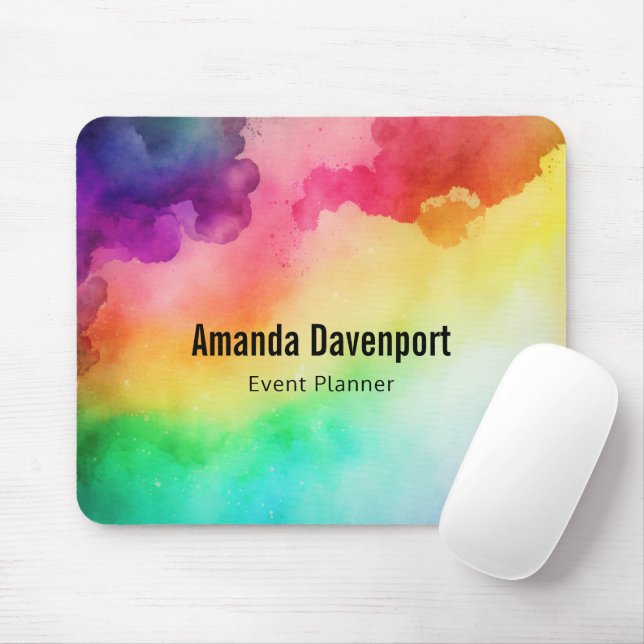 Schöne Regenbogenfarben Abstraktes Design Mousepad (Mit Mouse)