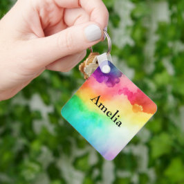 Schöne Regenbogenfarben Abstraktes Design Schlüsselanhänger