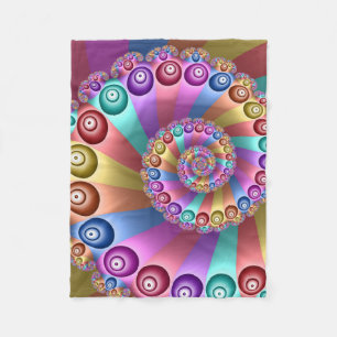 Schöne Regenbogenfarben Abstraktes Fraktal Kunst,  Fleecedecke