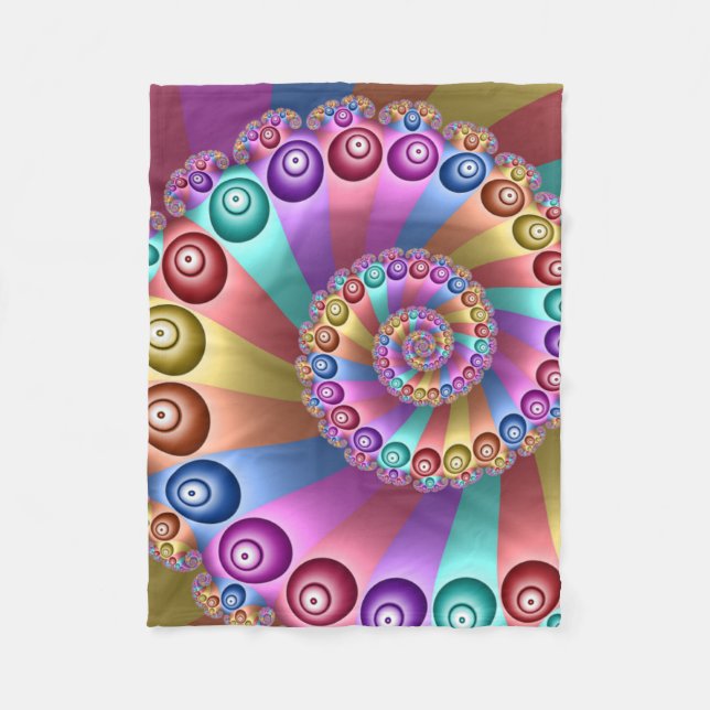 Schöne Regenbogenfarben Abstraktes Fraktal Kunst,  Fleecedecke (Vorderseite)