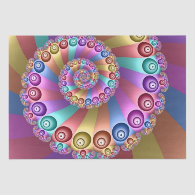 Schöne Regenbogenfarben Abstraktes Fraktal Kunst,  Seidenpapier (Vorderseite)