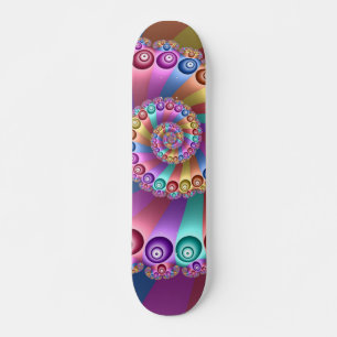 Schöne Regenbogenfarben Abstraktes Fraktal Kunst, Skateboard