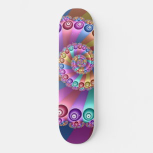 Schöne Regenbogenfarben Abstraktes Fraktal Kunst, Skateboard
