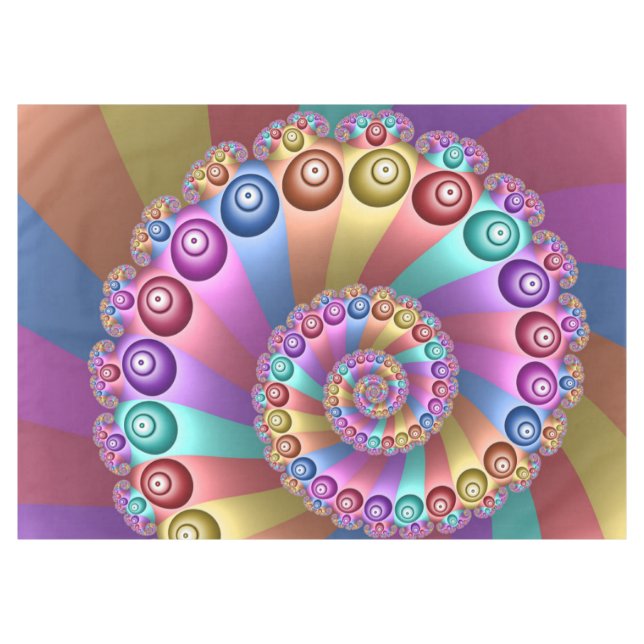 Schöne Regenbogenfarben Abstraktes Fraktal Kunst,  Tischdecke (Vorderseite (Horizontal))