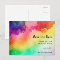 Schöne Regenbogenfarben Save the Date Abstrakt