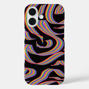 Schöne Regenbogenfarbene Bandverdrehungen Muster K iPhone 16 Hülle