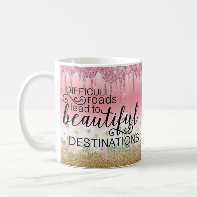 "Schöne Reiseziele" Inspirative Tasse (Links)
