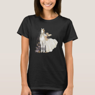 Schöne Reiterin mit Pferd C T-Shirt