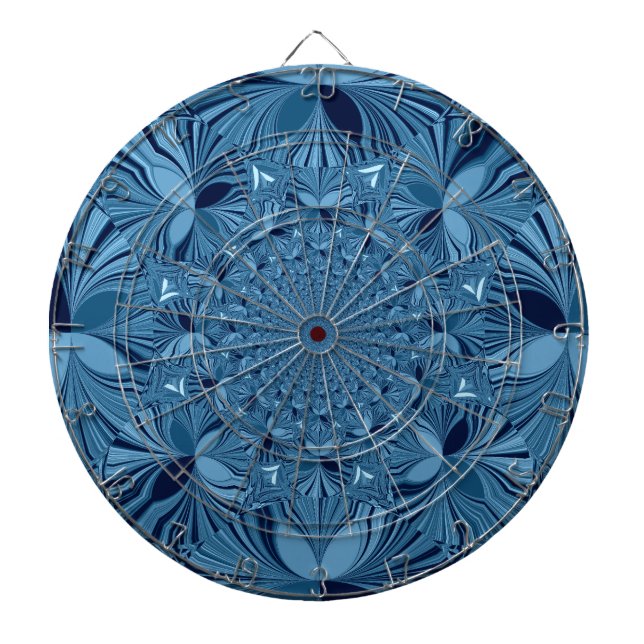 Schöne, reizende Iridescent Blue Kaleidoskop Art Dartscheibe (vorne)