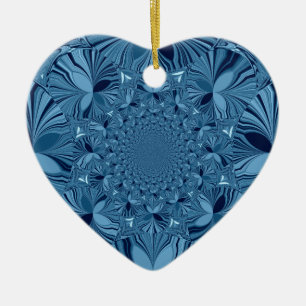 Schöne, reizende Iridescent Blue Kaleidoskop Art Keramik Ornament