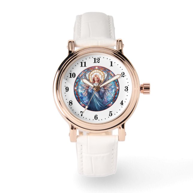 Schöne religiöse Engel Liebhaber Armbanduhr (Vorderseite)