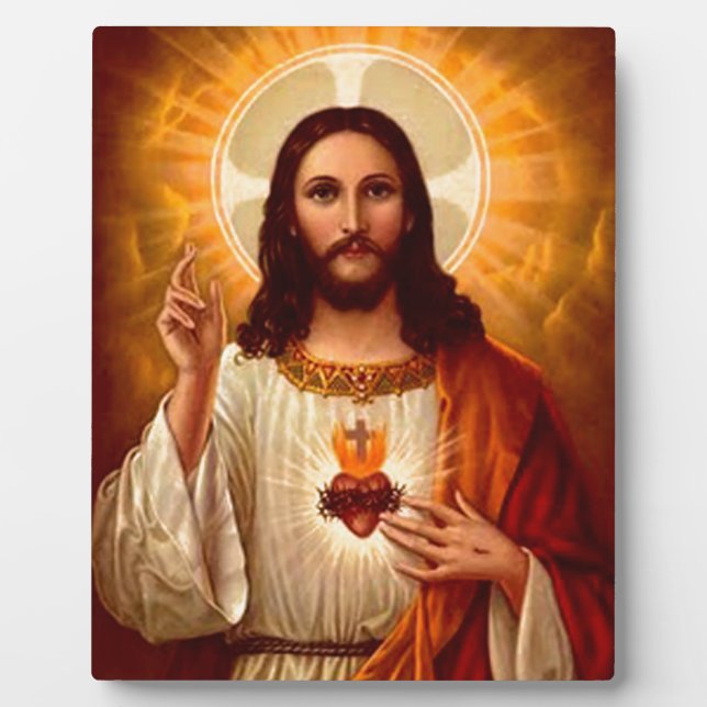 Schöne religiöse Heilige Herz Jesu Bild Fotoplatte (Vorderseite)