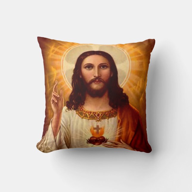Schöne religiöse Heilige Herz Jesu Bild Kissen (Vorderseite)