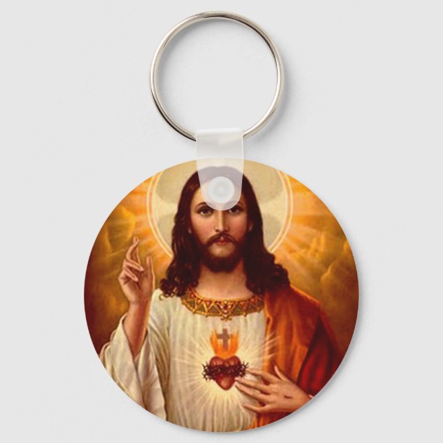 Schöne religiöse Heilige Herz Jesu Bild Schlüsselanhänger (Vorderseite)