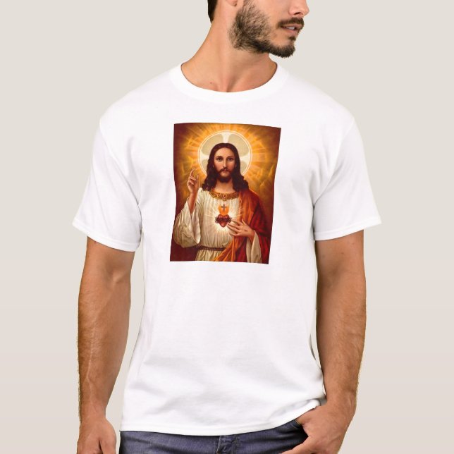 Schöne religiöse Heilige Herz Jesu Bild T-Shirt (Vorderseite)