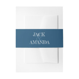 Schöne Reto Classic Blue Wedding Bauchbands Einladungsbanderole