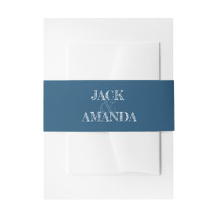 Schöne Reto Classic Blue Wedding Bauchbands Einladungsbanderole