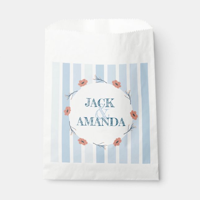 Schöne Retro Baby Blue Gastgeschenk Hochzeit Bags Geschenktütchen (Vorderseite)