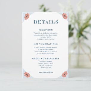 Schöne Retro Baby Blue Wedding Cards Begleitkarte