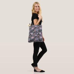 Schöne Retro-Blumenmuster in Blaupastell Tasche