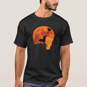 Schöne Retro Dackel Hund Silhouette Liebe Dach T-Shirt