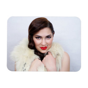 Schöne Retro-Frau Magnet