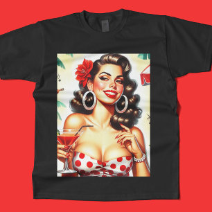 Schöne Retro-Frauen-Illustration T-Shirt