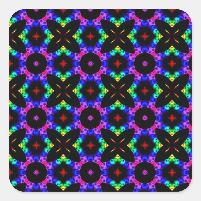 Schöne Retro Pattern Square Sticker (Vorderseite)