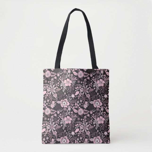 Schöne Retro-Pink-Pastell-Blumenmuster Tasche (Vorderseite)