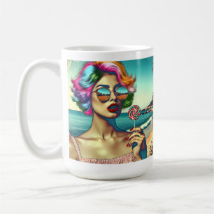 Schöne Retro Pop Kunst, Dichtung und Musik Kaffeetasse