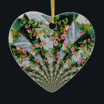 Schöne Retro-Rosa rote Rosen Aquarellblüte Keramik Ornament<br><div class="desc">ein wunderschönes Rosa- und rote Rose-Gemälde mit einer lustigen Drehung im Stile eines digitalen Mandalas -</div>