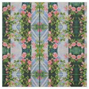 Schöne Retro-Rosa rote Rosen Aquarellblüte Stoff
