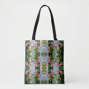 Schöne Retro-Rosa rote Rosen Aquarellblüte Tasche
