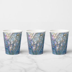 Schöne, rieszierende Lily of Valley Embossed Glass Pappbecher