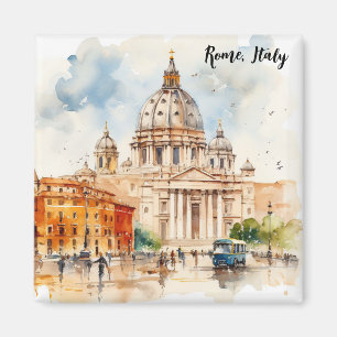 Schöne Rom Italien Aquarellmalerei Magnet