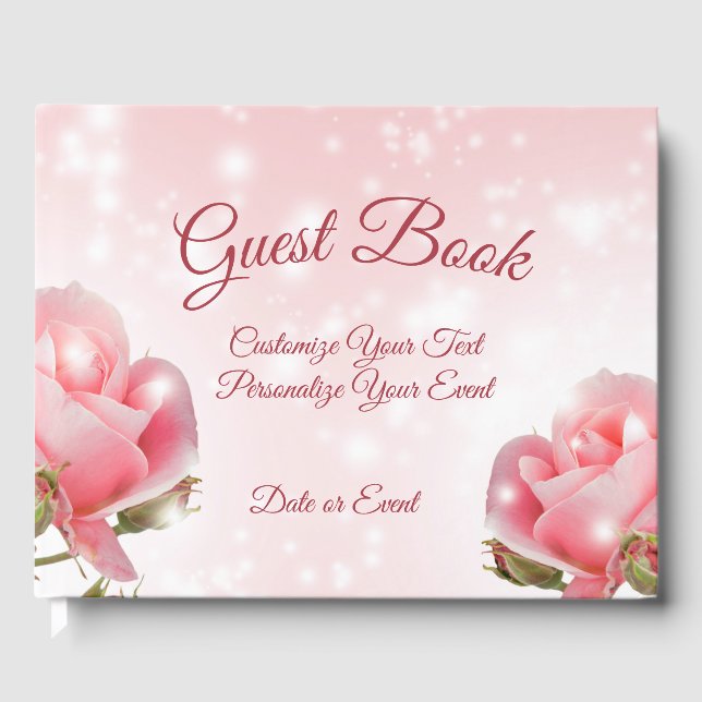 Schöne Romantik Roses Roses Floral Gästebuch (Vorderseite)